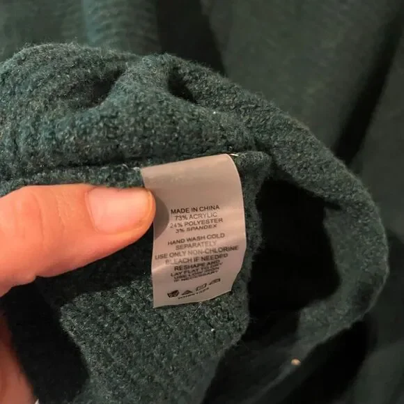 Vince Camuto Turtleneck Green knit sweater size large - Picture 6 of 7